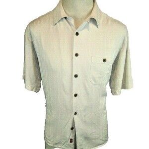 Mens Joe Marlin Silk SS Aloha Hawaiian Island Casual Shirt Lazy Parrot Inn sz L